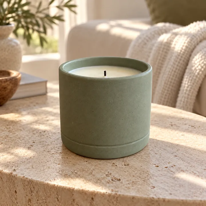 Ceramic candle, lifestyle scene